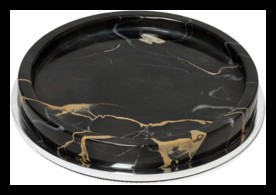 Giobagnara, Positano Marble Bathroom set, Round valet tray small