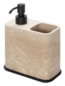 Giobagnara, Polo Marble Bathroom Set, Soap dispenser and toothbrush holder