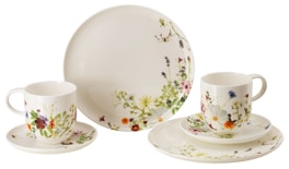 Rosenthal, Brillance Grand Air, Set of 2 mugs with coupe saucers and 2 coupe plates