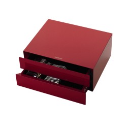 Robbe & Berking, Storage, Cutlery chest, Red Lacquer 69 Pieces