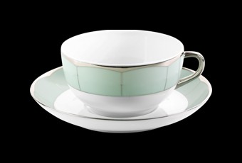 Haviland, Illusion Menthe, Cappuccino cup and saucer