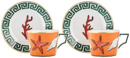 Ginori 1735, Il viaggio di Nettuno, Set of 2 tea cups and saucers