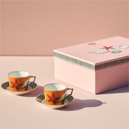 Ginori 1735, Il viaggio di Nettuno, Set of 2 tea cups and saucers