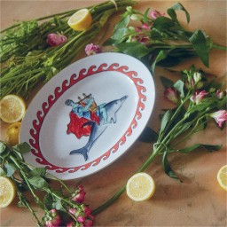 Ginori 1735, Il viaggio di Nettuno, Oval platter Dolphin