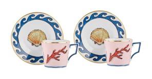 Ginori 1735, Il viaggio di Nettuno, Set of 2 coffee cups and saucers