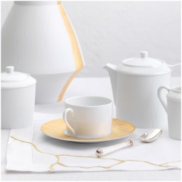 Haviland, Infini gold, Set of 4 teacups and saucers