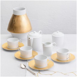 Haviland, Infini gold, Set of 4 teacups and saucers