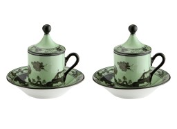 Ginori 1735, Oriente Italiano, Set of 2 espresso cups and saucers