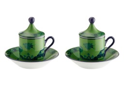 Ginori 1735, Oriente Italiano, Set of 2 espresso cups and saucers
