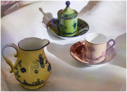 Ginori 1735, Oriente Italiano, Set of 2 espresso cups and saucers