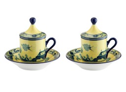 Ginori 1735, Oriente Italiano, Set of 2 espresso cups and saucers