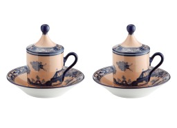 Ginori 1735, Oriente Italiano, Set of 2 espresso cups and saucers