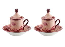 Ginori 1735, Oriente Italiano, Set of 2 espresso cups and saucers