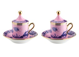 Ginori 1735, Oriente Italiano, Set of 2 espresso cups and saucers