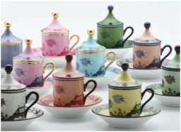 Ginori 1735, Oriente Italiano, Set of 2 espresso cups and saucers