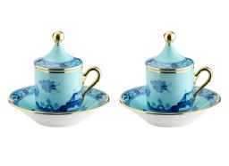 Ginori 1735, Oriente Italiano, Set of 2 espresso cups and saucers
