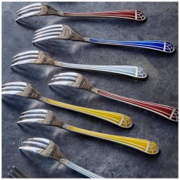 Christofle, Talisman Blue cutlery, silver plated, Salad serving fork