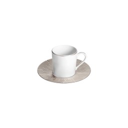 Haviland, Infini platinum, Set of 4 coffee cups saucers