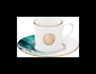 Haviland, Océan bleu, Coffee cup and saucer