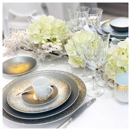 Haviland, Souffle d'or, Set of 4 coffee cups saucers