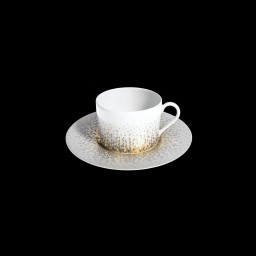Haviland, Souffle d'or, Set of 4 teacups and saucers
