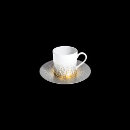 Haviland, Souffle d'or, Set of 4 coffee cups saucers