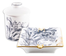 Haviland, Stanislas blue grey, Set of scented candle and tray