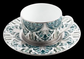 Haviland, Rêves du Nil Platinum, Teacups & Saucers, set of 2