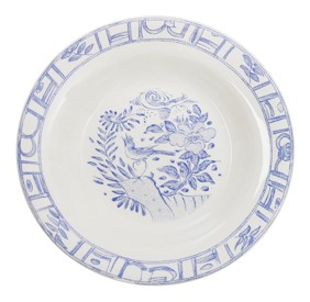 Gien, Oiseau Bleu, Soup plates, set of 4