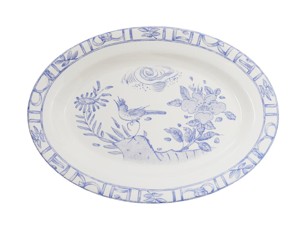 Gien, Oiseau Bleu, Oval platter