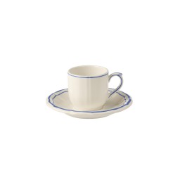 Gien, Filet Bleu, Coffee cup & saucer, set of 2