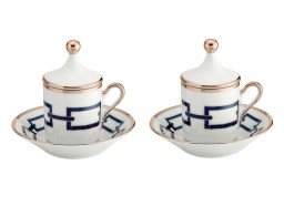 Ginori 1735, Catene, Zaffiro, Espresso cup and saucer, set of 2