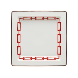 Ginori 1735, Catene, Scarlatto, Large squared platter