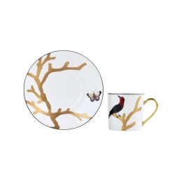 Bernardaud, Aux Oiseaux, Expresso cup and saucer