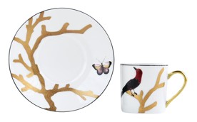 Bernardaud, Aux Oiseaux, Expresso cup and saucer