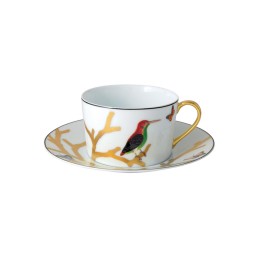 Bernardaud, Aux Oiseaux, Gift box set of 2 breakfast cups and saucers