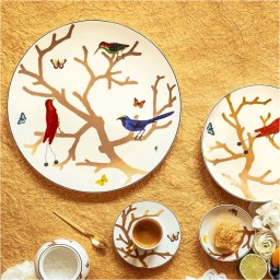 Bernardaud, Aux Oiseaux, Set of 2 tea cups and saucers