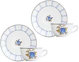 Bernardaud, Brocante, Set of 2 tea cups and saucers