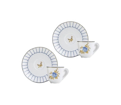 Bernardaud, Brocante, Set of 2 coffee cups and saucers