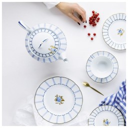 Bernardaud, Brocante, Set of 4 tea cups and saucers