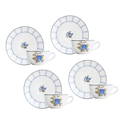 Bernardaud, Brocante, Set of 4 tea cups and saucers