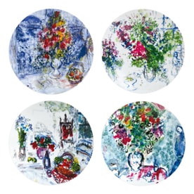 Bernardaud, Les Bouquets de Fleurs - Marc Chagall, Set of 4 salad plates