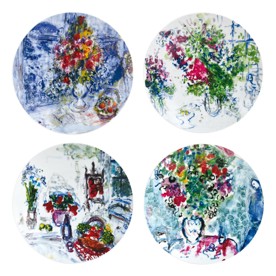 Bernardaud, Les Bouquets de Fleurs - Marc Chagall, Set of 4 salad plates