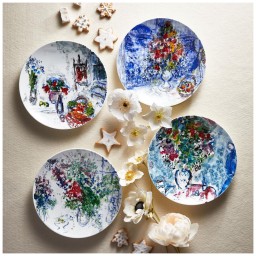 Bernardaud, Les Bouquets de Fleurs - Marc Chagall, Set of 4 salad plates