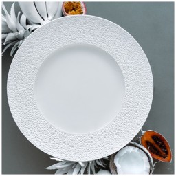 Bernardaud, Ecume White, Rim soup plate (large rim)