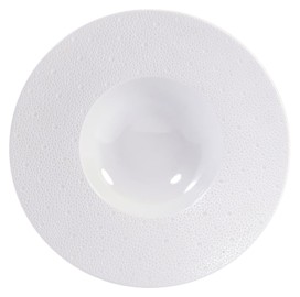 Bernardaud, Ecume White, Rim soup plate (large rim)