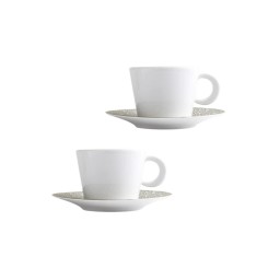 Bernardaud, Ecume Mordoré, Set of 2 tea cups & saucers