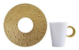 Bernardaud, Ecume Gold, Set of 4 coffee cups & saucers