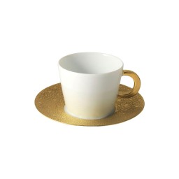 Bernardaud, Ecume Gold, Set of 4 tea cups & saucers