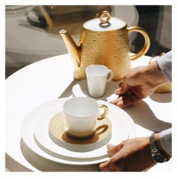 Bernardaud, Ecume Gold, Breakfast cup & saucer